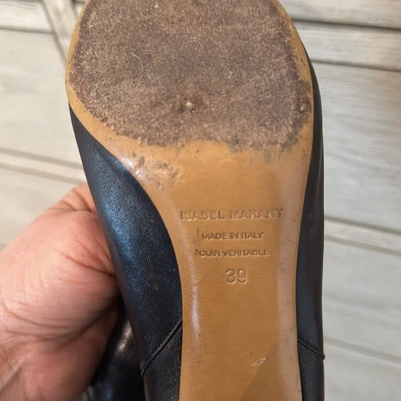 Isabel Marant Elegant Black Leather Ankle Boots 39 - Picture 5 of 5